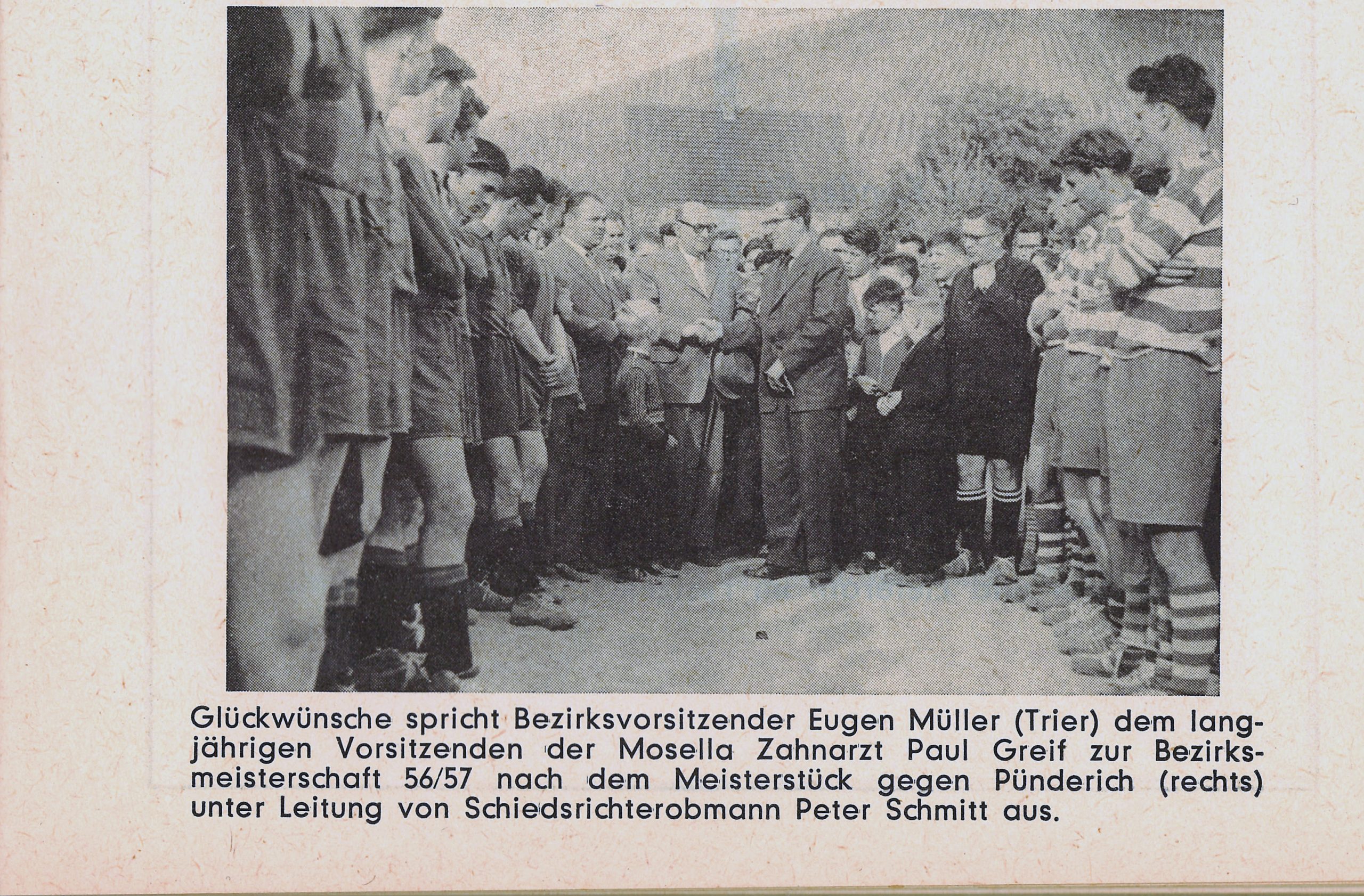 1957 · Gratulation zur Meisterschaft