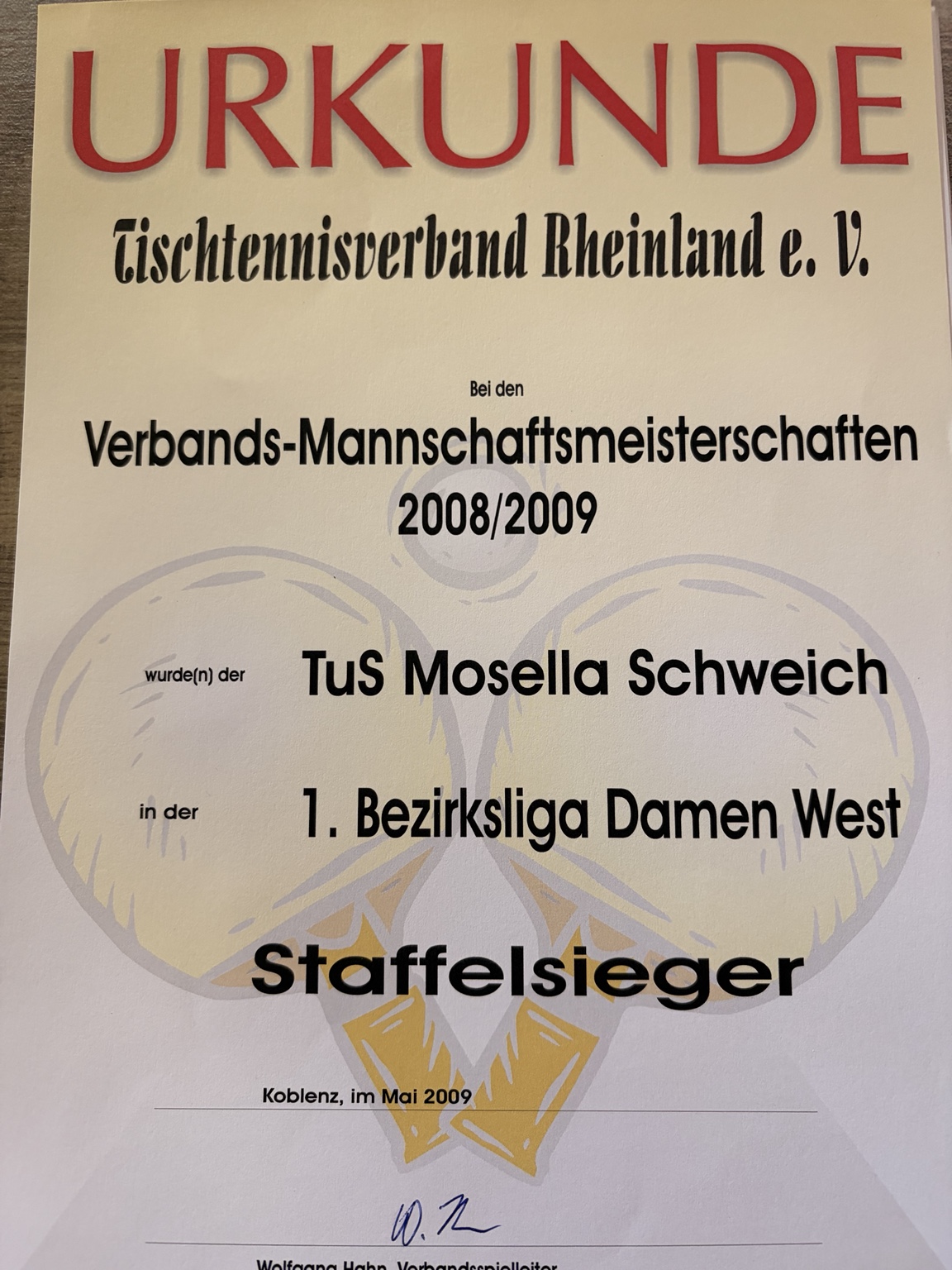 Staffelsieg der Damen in der ersten Bezirksliga West.