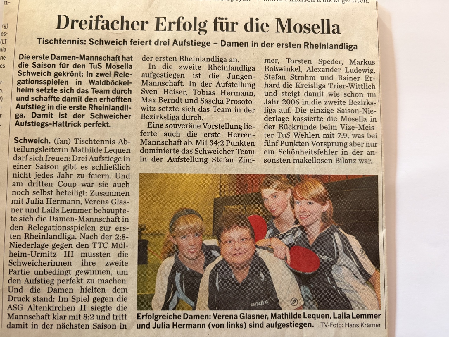 Drei Aufstiege für Damen, Jungen und Herren in einer Saison.