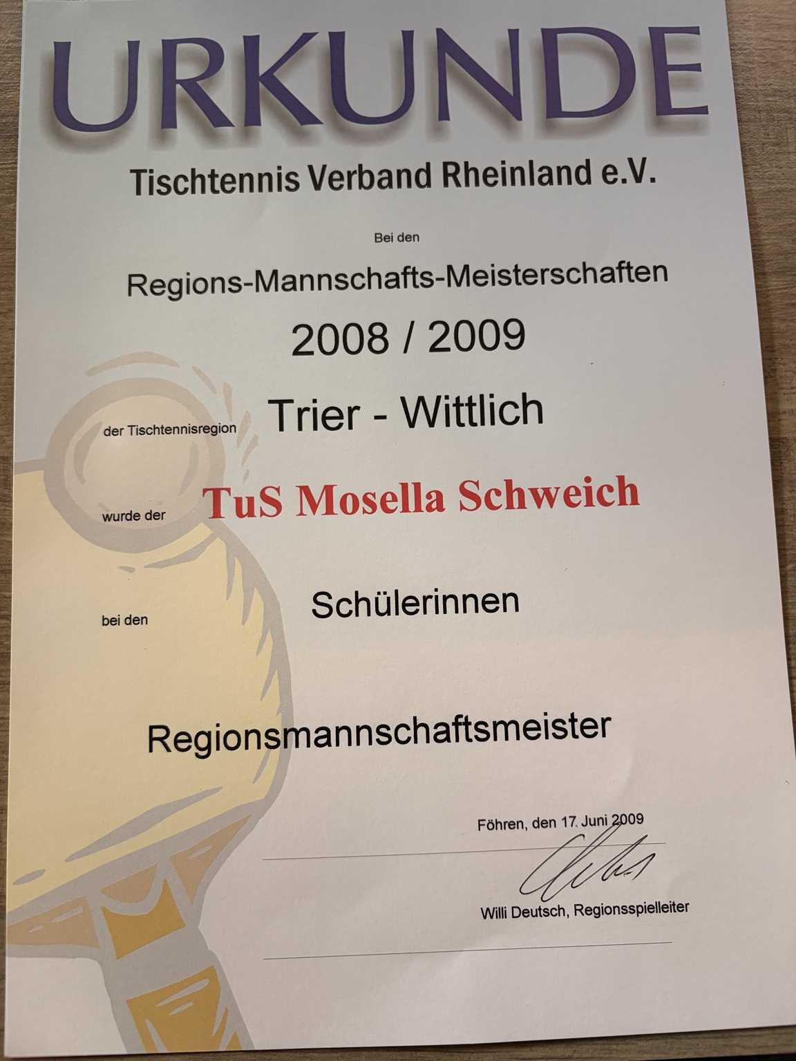 Regionsmeisterschaft der Schülerinnen 2009.